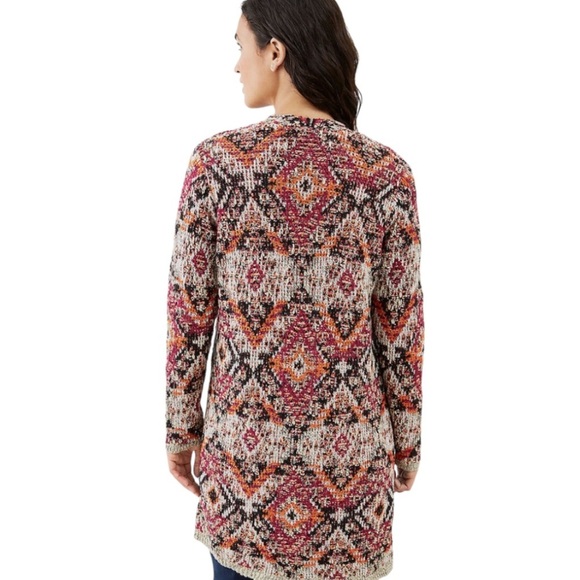 J. Jill luxurious plum multi jacquard tapestry cardigan - Picture 4 of 10